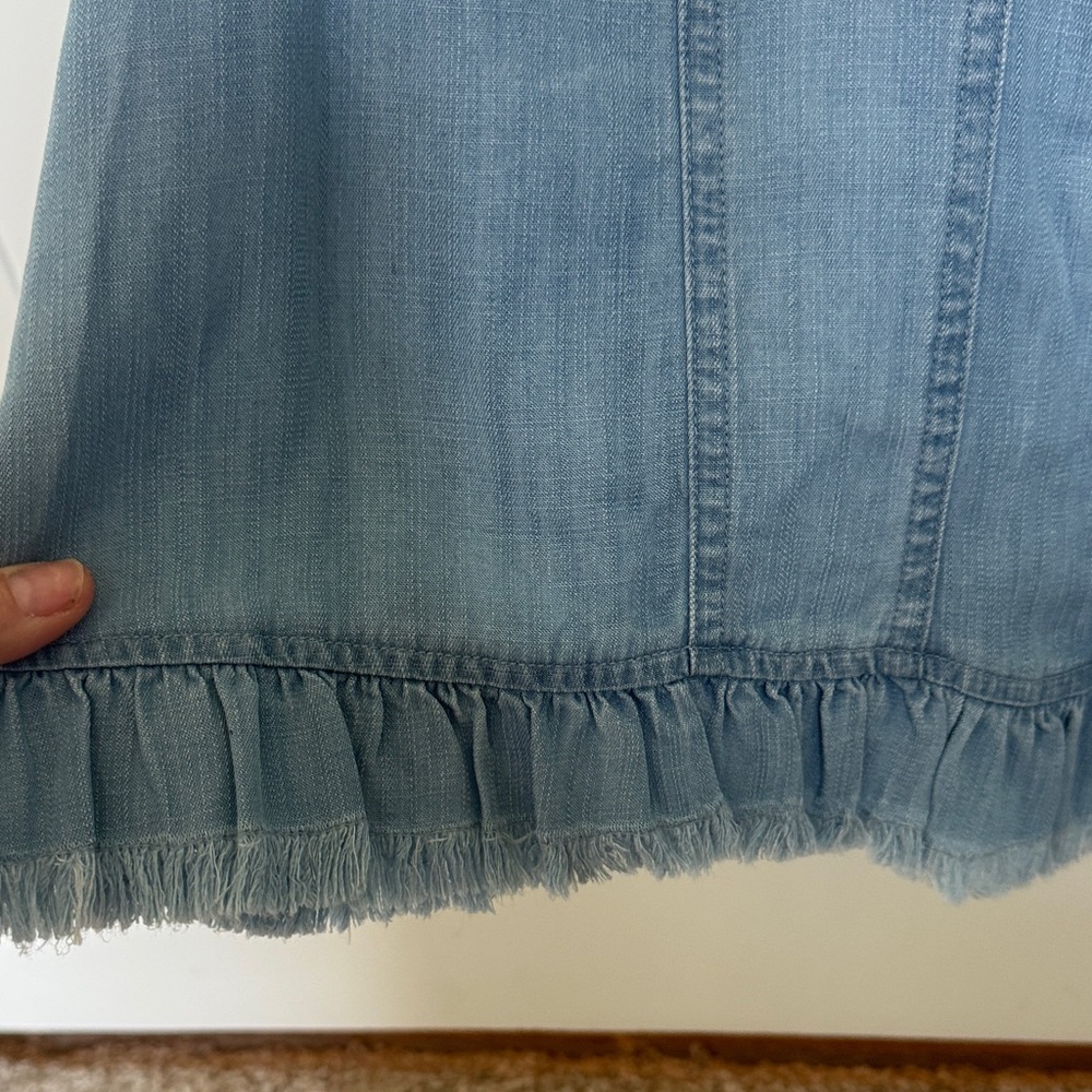 Multiples Sky Blue Button-Up Top - image 4